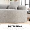 4 Seater Sofa With Chenille Fabric, 30D, 60 Hardness Full Sponge, 4 Pillow For Living Room, Home Furniture Sleeper Sectional Sofa For Apartment - Gray - Image 7