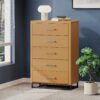 Glimmering Chest With 5 Drawers And Iron Base - Maple / Black - Image 2