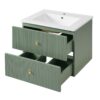 Wall Mounted Bathroom Vanity With 2 Drawers, Ideal For Small Bathrooms - Green - Image 14