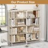 Vintage Industrial Style 5 Tier Large Bookshelf - White - Image 10