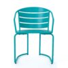 3 Piece Elegant Outdoor Bistro Set With 2 Chairs And Oval Table - Teal - Image 5