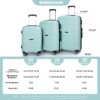 Hardshell Suitcase Spinner Wheels Pp Luggage Sets Lightweight Durable Suitcase With Tsa Lock, 3 Piece Set (20/24/28) - Light Green - Image 3