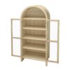 Tall Arched Kitchen Pantry, Modern Farmhouse Wood Kitchen Storage Cabinets, Arched Storage Display Cabinet With Adjustable Shelves, Versatile Cupboard For Kitchen, Dining Room - Natural - Image 14