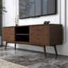 Caroline - Mid-Century Modern Style TV Stand Up To 72" - Brown / Dark Brown - Image 2
