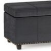 Kingsley - Large Storage Ottoman - Distressed Black - Image 5