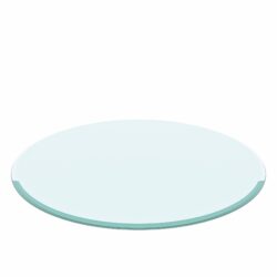 24" Round Tempered Glass Table Top Clear Glass 2 / 5" Thick Beveled Polished Edge - Transparent