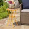 Outdoor Side Table With Tile Mosaic Table Top - Yellow - Image 4