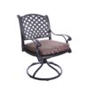 Square 8 Person 64" Long Aluminum Dining Set With Cushions - Antique Brown - Image 5