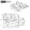2 Seater Home Theater Recliner Manual Recliner Chair With A Led Light Strip Two Cup Holders And A Storage Box For Living Room - Gray - Image 2