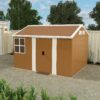 Heavy Duty Metal Storage Shed With Windows, Lockable Door & Ventilation, Weatherproof Outdoor Garden Shed - Brown - Image 2