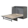 Full Size Murphy Bed With Large Drawers And USB Ports - Brushed Gray - Image 12