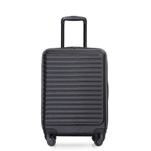 20" Carry On Luggage Lightweight Suitcase, Spinner Wheels - Black