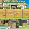 Goodyo - Outdoor Privacy Screen Cedar Wood And Aluminum Frame Fence For Pool Equipment And Trash Can Enclosures - Black / Natural - Image 5