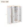 Contemporary 4 Door Wardrobe With Drawer And Top Cabinet - White - Image 10