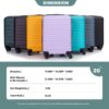3 Piece Luggage Sets Lightweight Suitcase With Two Hooks, Spinner Wheels, Tsa Lock, (20/24/28) - Green - Image 7
