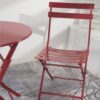 3 Piece Patio Bistro Set Of Foldable Round Table And Chairs - Red - Image 11