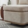 Modern Cushioned Armless Metal Base 360 Degree Swivel Chair With Pillow, Suitable For Living Room, Family Room, Bedroom, Lounge Area, Office - Beige - Image 8