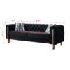 Chesterfield - Modern Tufted Velvet Living Room Sofa, 84.25''W Couch - Black - Image 12