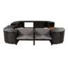 Spa Surround Spa Frame Quadrilateral Outdoor Rattan Sectional Sofa Set With Mini Sofa, Wooden Seats And Storage Spaces - Gray - Image 9