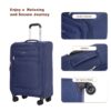 5 Piece Set (18/23/27/Travelbag /Toiletry Bag), Softshell Suitcase Spinner Wheels Terylene Polyester Luggage Sets Carry On Suitcase Luggage Lightweight Durable Suitcase - Blue - Image 16