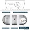 Freestanding Bathtub, Modern & Contemporary Design, Soaking Tub With Toe-Tap Drain In Chrome And Classic Slotted Overflow - Glossy White - Image 6