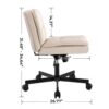 Large Size Swivel Home Office Desk Chair Armless Office Room Chair - Beige - Image 13