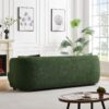 Larisa - Mid-Century Modern Linen Sofa - Dark Green - Image 3