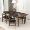 Levi - Modern Style Rectangular Dining Table - Brown - Image 6