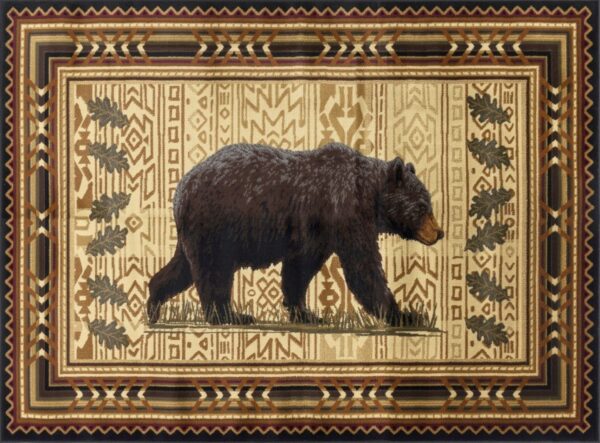 Nature's Nest - 2'7" X 7'3" Lodge Area Rug - Black