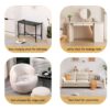 Handwoven Paper Rope Foot Rest Shoes Stools Ottomans For Entryway, Living Room, Bedroom & Office - Black - Image 10