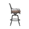 Elegant Cast Aluminum Counter Stool Set With Cushions, All Weather Design - Dark Brown - Image 5