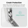 Semi Frameless Double Sliding Shower Door With SGCC Tempered Glass - Brushed Nickel - Image 6
