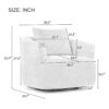360° Swivel Barrel Sofa Chair With Throw Pillow, Chenille Upholstered Accent Chair - Beige - Image 2
