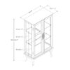 Curio Cabinet Lighted Curio Diapaly Cabinet With Adjustable Shelves And Mirrored Back Panel, Tempered Glass Doors (3 Tier), (E26 Light Bulb Not Included) - Walnut - Image 4