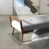 Cora - Mid-Century Modern Gray Bench - Gray - Image 11