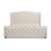 Fontana - King Wingback Upholstered Platform Bed Frame - Sky Neutral Beige - Image 3