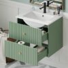 Wall Mounted Bathroom Vanity With 2 Drawers, Ideal For Small Bathrooms - Green - Image 20