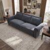 King Pull Out Sofa Bed, Chesterfield Sofa, 3 In 1 Velvet Convertible Sleeper Sofa With Nailhead Trim & Rolled Arm Multifunctional Sofa Bed For Living Room - Gray - Image 4