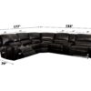 Saul - Leather Aire Power Recliner Sectional Sofa With USB Port Cupholder Console - Black - Image 9