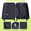 Luggage 4 Piece Lightweight Suitcase With Rotating Wheels, 24" And 28" With Tsa Lock, (16/20/24/28) - Fluorescent Green - Image 4