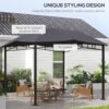 Outsunny - 10' x 10' Soft Top Patio Gazebo Outdoor Canopy With Unique Geometric Design Roof, All-Weather Steel Frame - Gray - Image 6