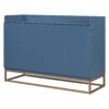 Queen Size Murphy Bed With Iron Legs, Modern Design - Blue - Image 3