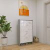 High Glossy Doors Shoe Rack 3 Doors Shoe Cabinet With 2 Drawers - Medium Gray - Image 5