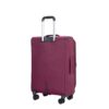 5 Piece Set (18/23/27/Travelbag /Toiletry Bag), Softshell Suitcase Spinner Wheels Terylene Polyester Luggage Sets Carry On Suitcase Luggage Lightweight Durable Suitcase - Wine Red - Image 9