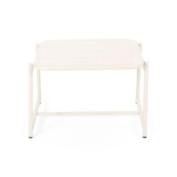 Outdoor Side Table With Metal Frame - White