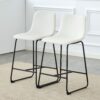 (Set of 2) Modern Minimalist Style Material Bar Stools, Suitable For Kitchen, Bar And Modern Home Design - White - Image 5