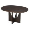 Topmax - 5 Piece Modern Extendable Round Dining Table Set With Removable Leaf For Small Places - Espresso / Gray - Image 8