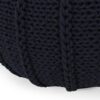 Bordeaux - Knitted Cotton Round Pouf Ottoman And Floor Cushion - Dark Blue - Image 6