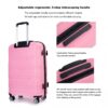Hardshell Suitcase Spinner Wheels Pp Luggage Sets Lightweight Durable Suitcase With Tsa Lock, 3 Piece Set (20/24/28) - Pink - Image 10
