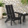 Aurascape - Outdoor Acacia Wood Foldable Adirondack Chair - Black - Image 2